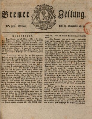 Bremer Zeitung Freitag 19. Dezember 1817