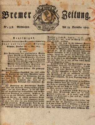 Bremer Zeitung Mittwoch 24. Dezember 1817