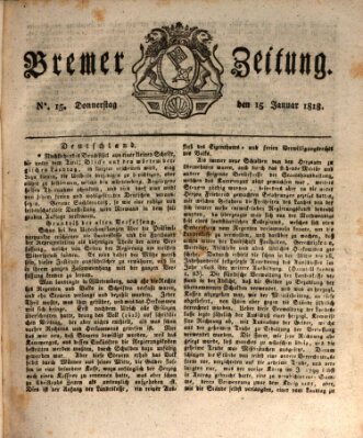 Bremer Zeitung Donnerstag 15. Januar 1818