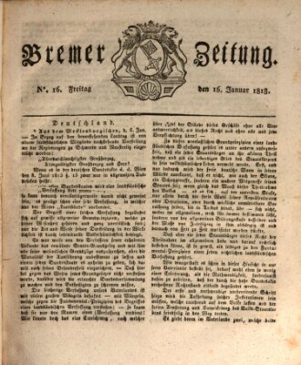 Bremer Zeitung Freitag 16. Januar 1818