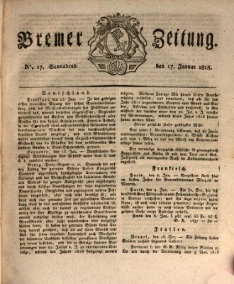 Bremer Zeitung Samstag 17. Januar 1818