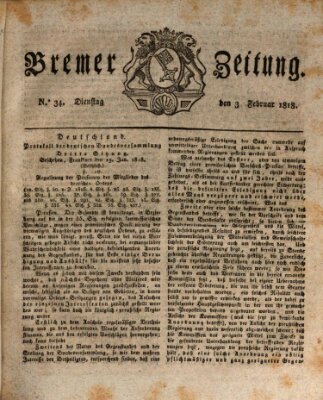 Bremer Zeitung Dienstag 3. Februar 1818