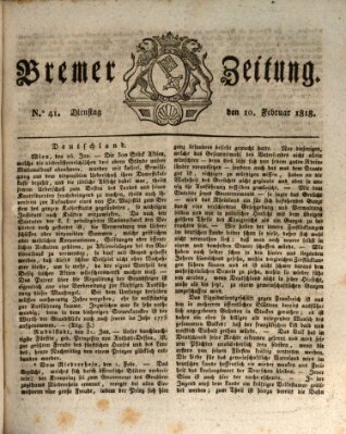 Bremer Zeitung Dienstag 10. Februar 1818