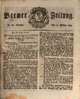 Bremer Zeitung Dienstag 17. Februar 1818