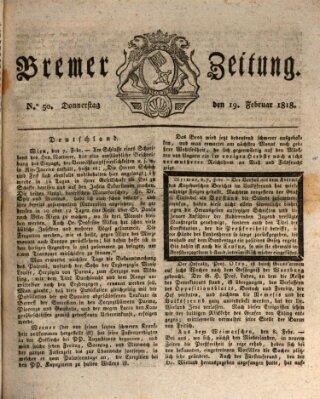 Bremer Zeitung Donnerstag 19. Februar 1818