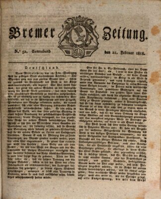 Bremer Zeitung Samstag 21. Februar 1818