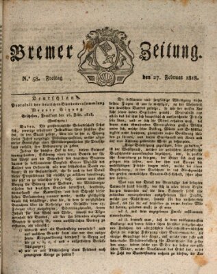 Bremer Zeitung Freitag 27. Februar 1818