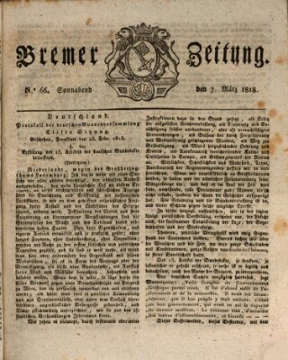 Bremer Zeitung Samstag 7. März 1818