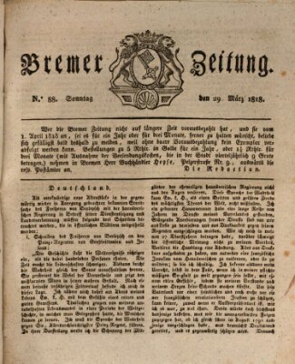 Bremer Zeitung Sonntag 29. März 1818