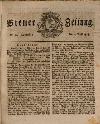 Bremer Zeitung Donnerstag 2. April 1818