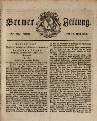 Bremer Zeitung Freitag 17. April 1818