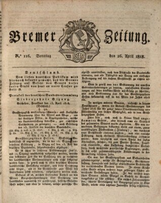 Bremer Zeitung Sonntag 26. April 1818