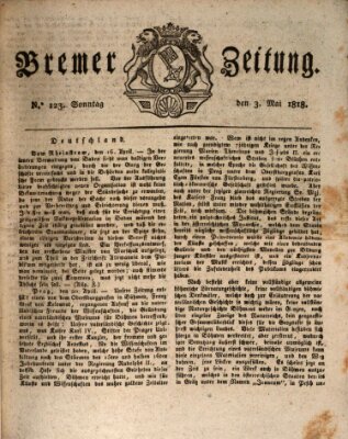 Bremer Zeitung Sonntag 3. Mai 1818