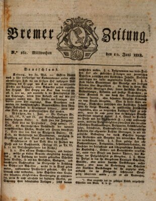 Bremer Zeitung Mittwoch 10. Juni 1818