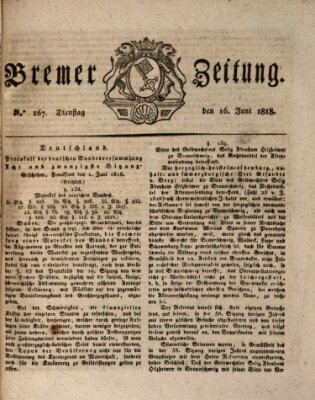 Bremer Zeitung Dienstag 16. Juni 1818