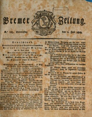 Bremer Zeitung Donnerstag 2. Juli 1818