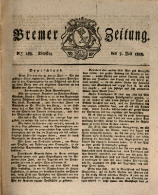 Bremer Zeitung Dienstag 7. Juli 1818