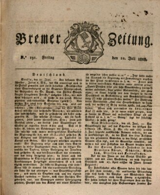 Bremer Zeitung Freitag 10. Juli 1818