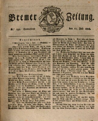 Bremer Zeitung Samstag 11. Juli 1818