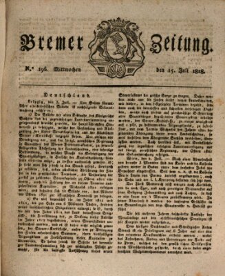 Bremer Zeitung Mittwoch 15. Juli 1818