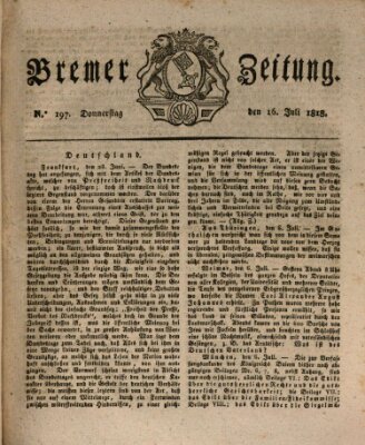 Bremer Zeitung Donnerstag 16. Juli 1818