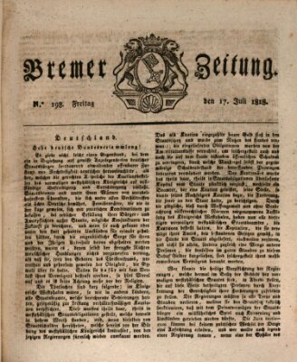 Bremer Zeitung Freitag 17. Juli 1818