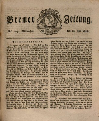 Bremer Zeitung Mittwoch 22. Juli 1818