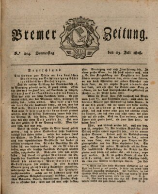 Bremer Zeitung Donnerstag 23. Juli 1818