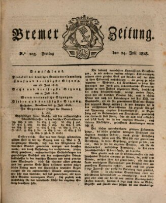 Bremer Zeitung Freitag 24. Juli 1818