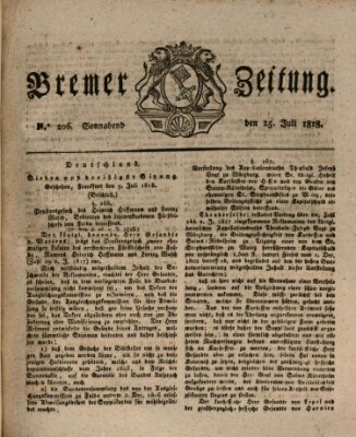Bremer Zeitung Samstag 25. Juli 1818