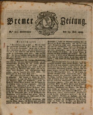 Bremer Zeitung Mittwoch 29. Juli 1818