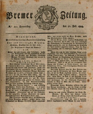 Bremer Zeitung Donnerstag 30. Juli 1818