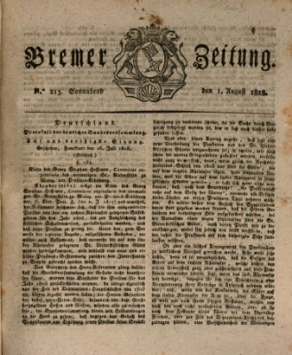 Bremer Zeitung Samstag 1. August 1818