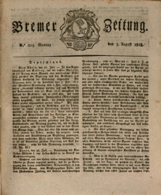 Bremer Zeitung Montag 3. August 1818