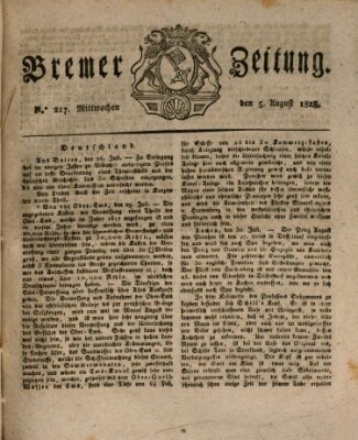 Bremer Zeitung Mittwoch 5. August 1818