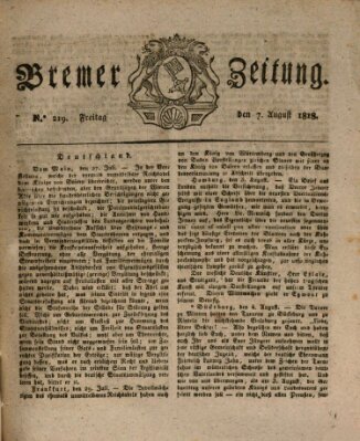 Bremer Zeitung Freitag 7. August 1818