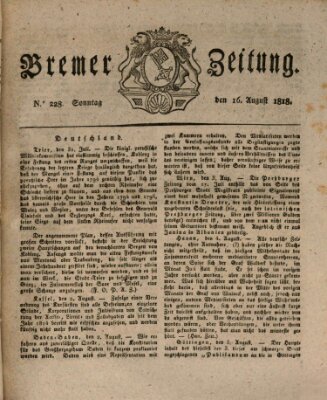 Bremer Zeitung Sonntag 16. August 1818