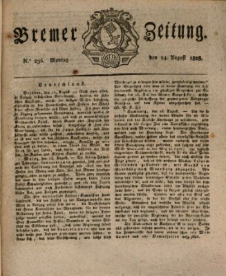 Bremer Zeitung Montag 24. August 1818