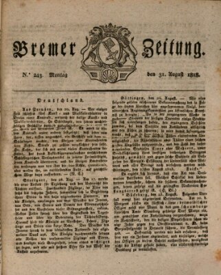 Bremer Zeitung Montag 31. August 1818