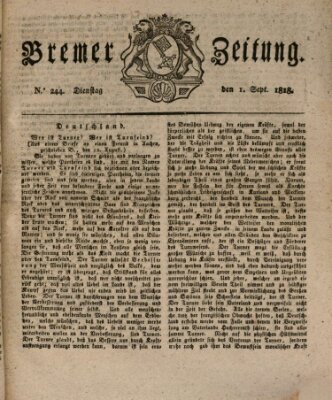 Bremer Zeitung Dienstag 1. September 1818