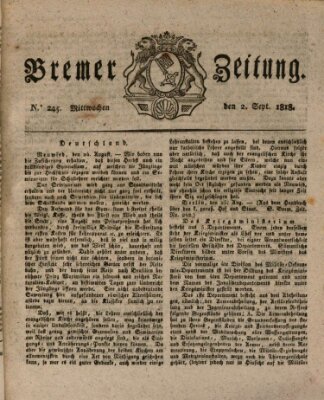 Bremer Zeitung Mittwoch 2. September 1818