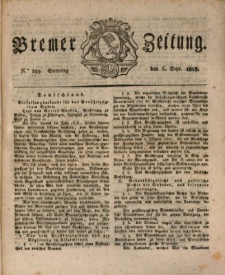 Bremer Zeitung Sonntag 6. September 1818