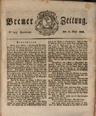 Bremer Zeitung Samstag 12. September 1818
