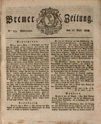 Bremer Zeitung Mittwoch 16. September 1818