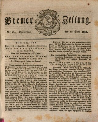 Bremer Zeitung Donnerstag 17. September 1818