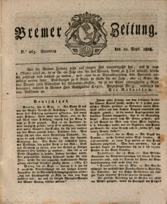 Bremer Zeitung Sonntag 20. September 1818