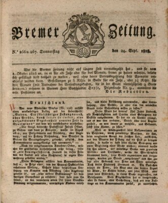 Bremer Zeitung Donnerstag 24. September 1818