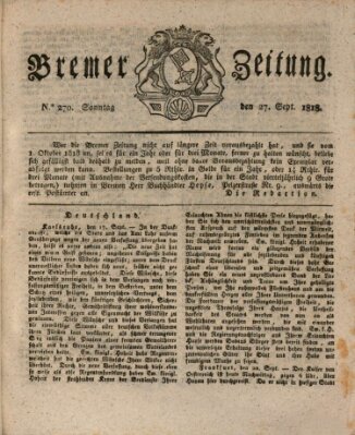 Bremer Zeitung Sonntag 27. September 1818