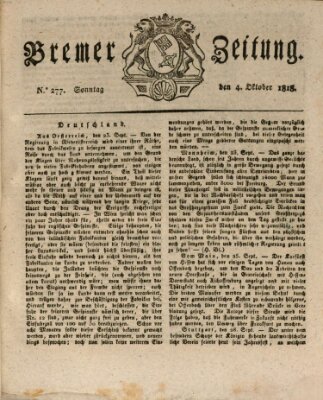 Bremer Zeitung Sonntag 4. Oktober 1818