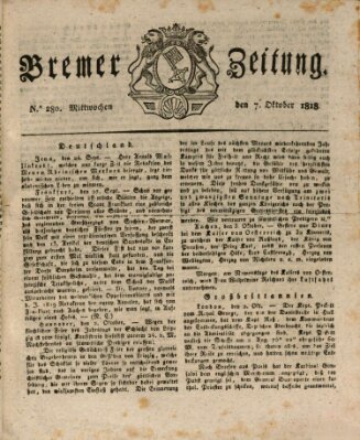 Bremer Zeitung Mittwoch 7. Oktober 1818